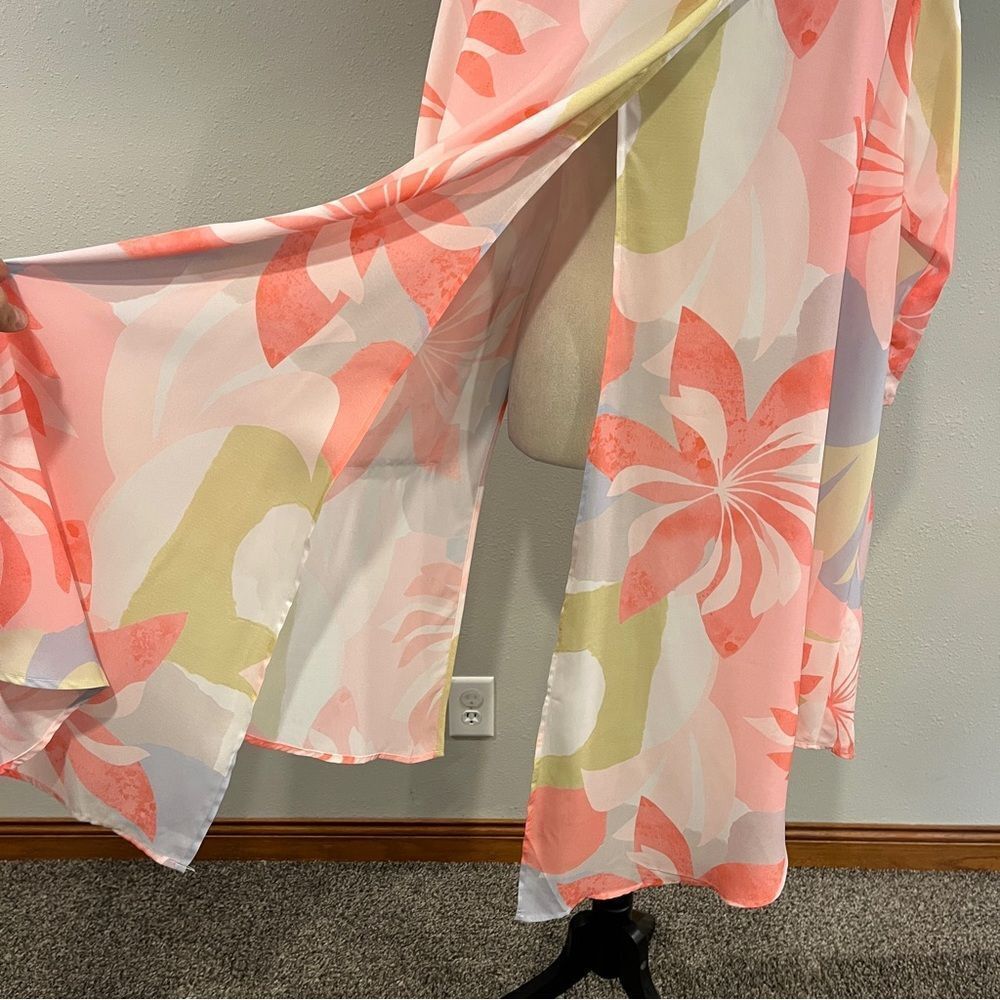 Floral swim cover up Kimono size L/XL - Picture 5 of 13